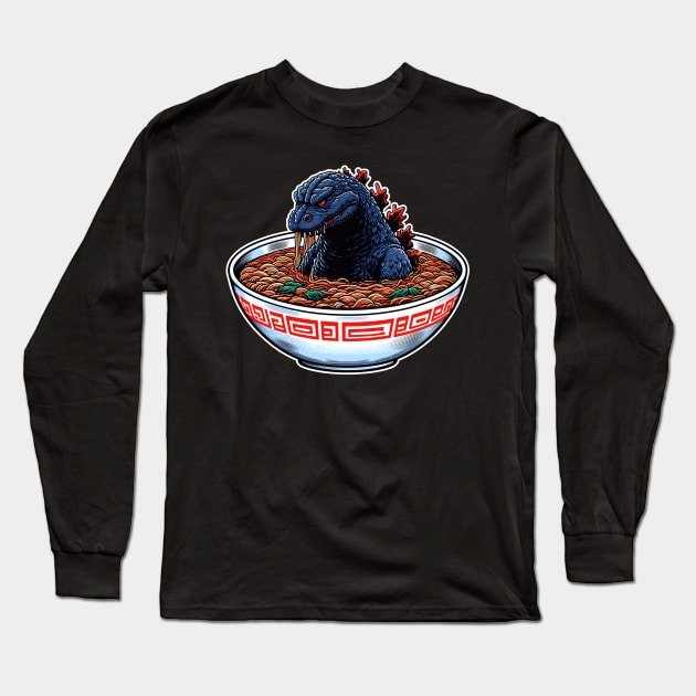 Godzilla Ramen 2 Long Sleeve T-Shirt by Bentonhio